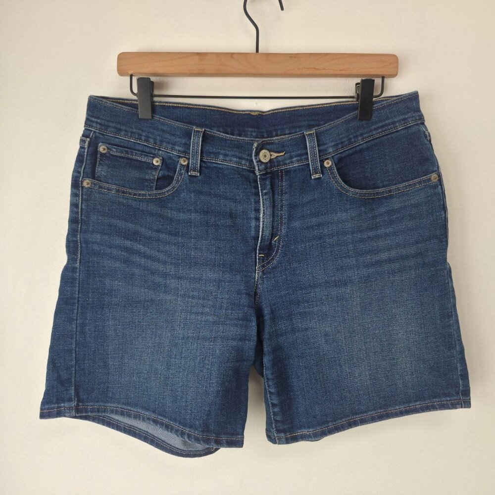 Levi's Stretch Denim Shorts Blue Jeans Modest Jean Shorts Women's 29